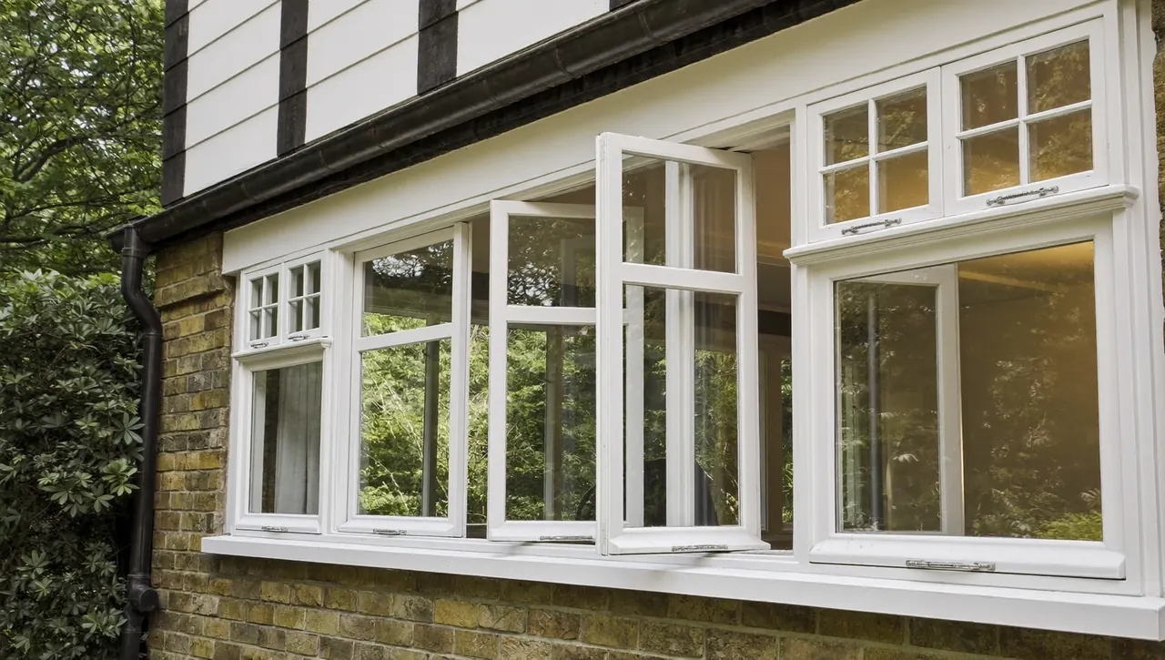 Timber sash windows on a period property